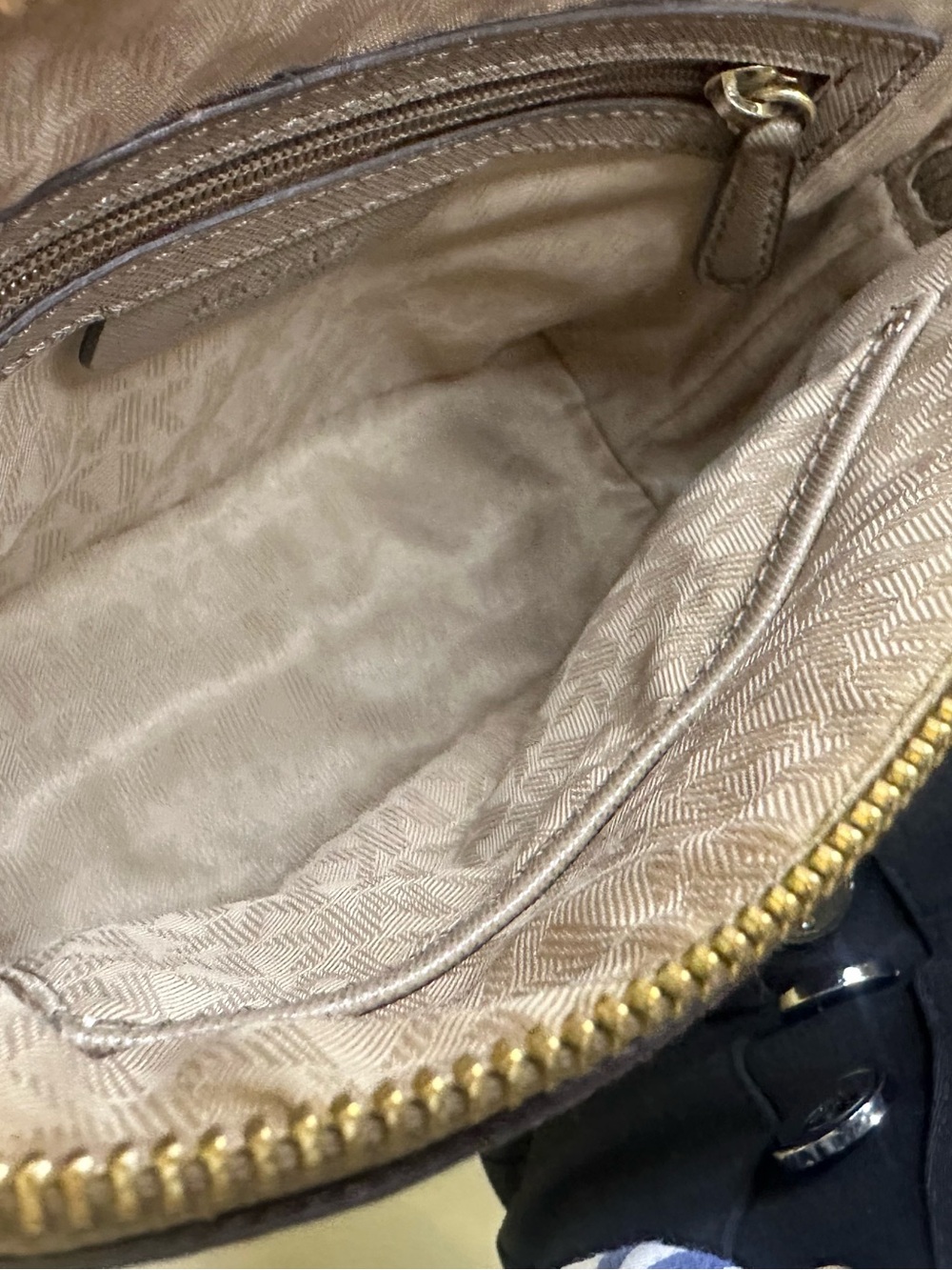 Michael Kors Gray-Taupe Crossbody Bag with Chain Strap - Picture 3 of 5